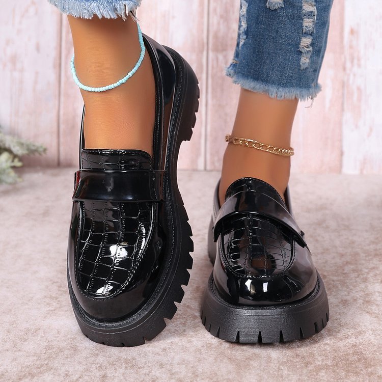 Plus Size Women's Shoes British Style Vintage Leather Shoes - Enfance-Heureuse