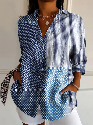 New Women's Long Sleeved Shirt For Summer Fashion, 3D Printed Shirt With Floral Pattern - Enfance-Heureuse
