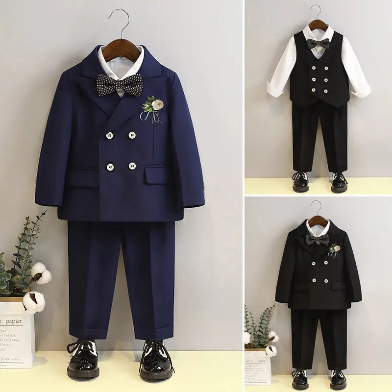 Boys' Spring And Autumn Suit Vest Set