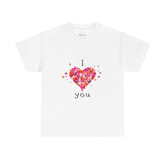 I Love You Floral Unisex Tee, Romantic Gift, Cute Graphic Shirt for Couples, Floral T-Shirt for Anniversaries, Sweetheart Top