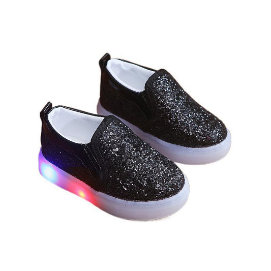 Zapatillas de deporte LED para niños Zapatillas de deporte iluminadas para bebés y niños pequeños Zapatos ligeros con lentejuelas para niñas