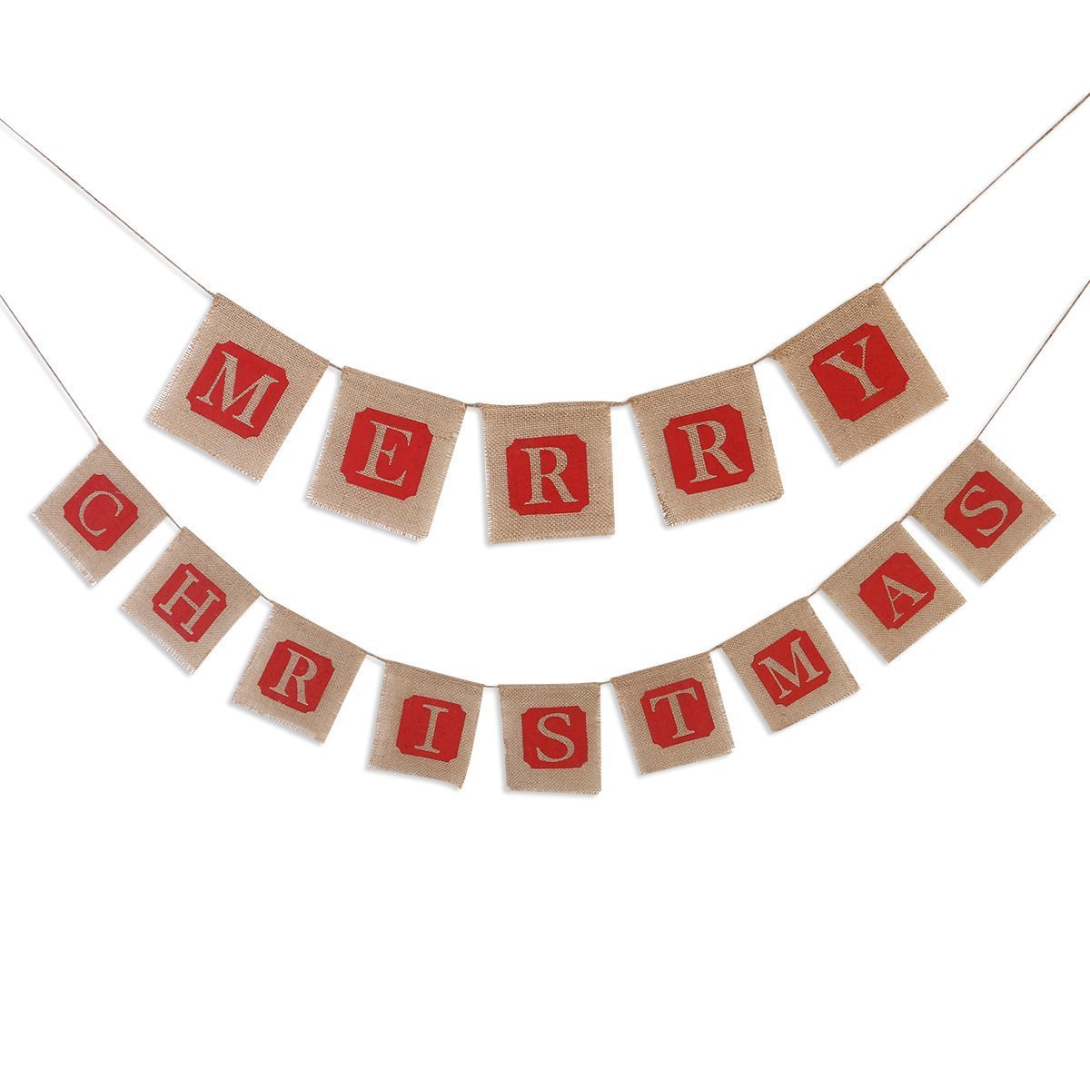 Merry Christmas Sackcloth Flag Christmas Banner Christmas Banner Decoration - Enfance-Heureuse