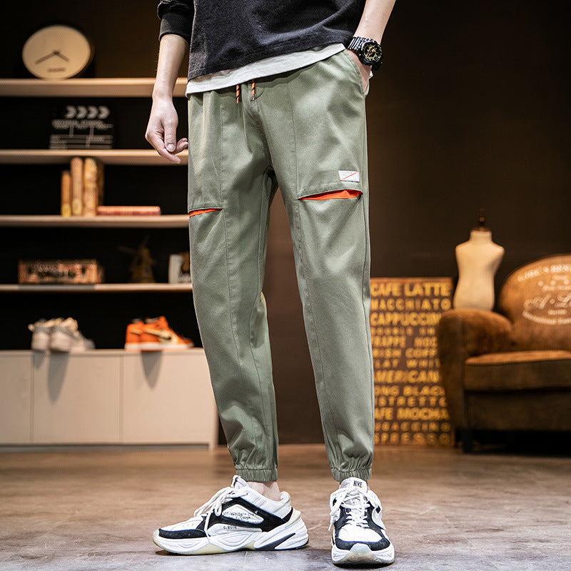 Overalls Mens Trendy Brand Harem Pants Sports Feet Nine-point Beam Feet Casual Pants - Enfance-Heureuse