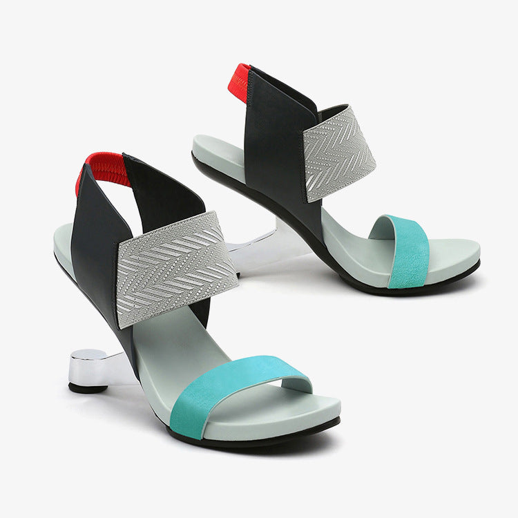 Sandales pour femmes européennes et américaines aux couleurs assorties