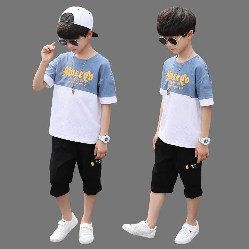 Boys Printed Short Sleeve Shorts Set