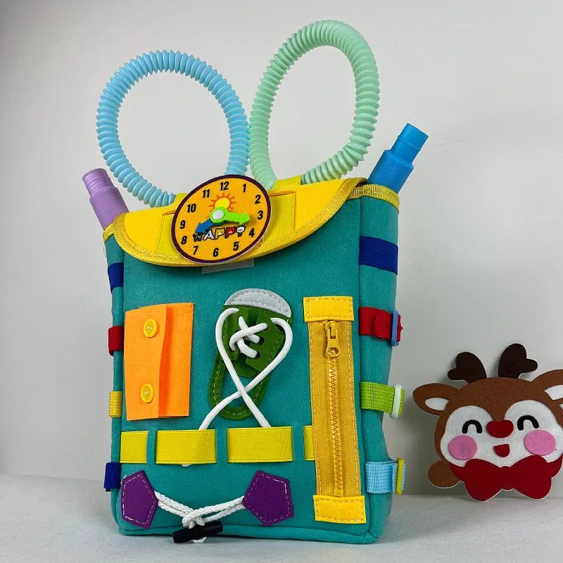 Toddler Backpack with Buckles and Learning Activity Toys Develop Basic Skills