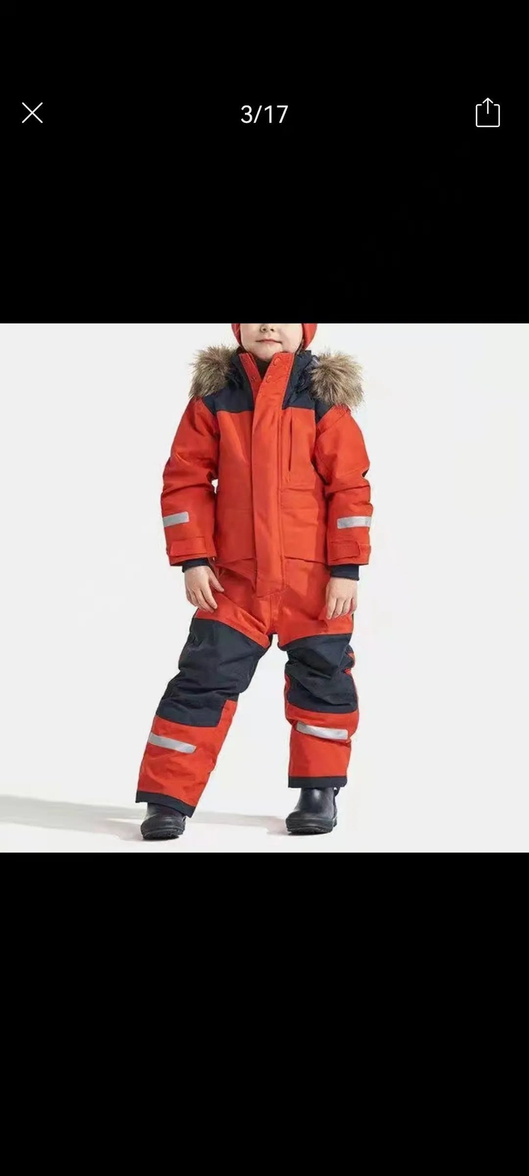 Windproof Waterproof Thickened Luminous Children's One-piece Ski Suit Boys' And Girls' Cotton-padded Clothes