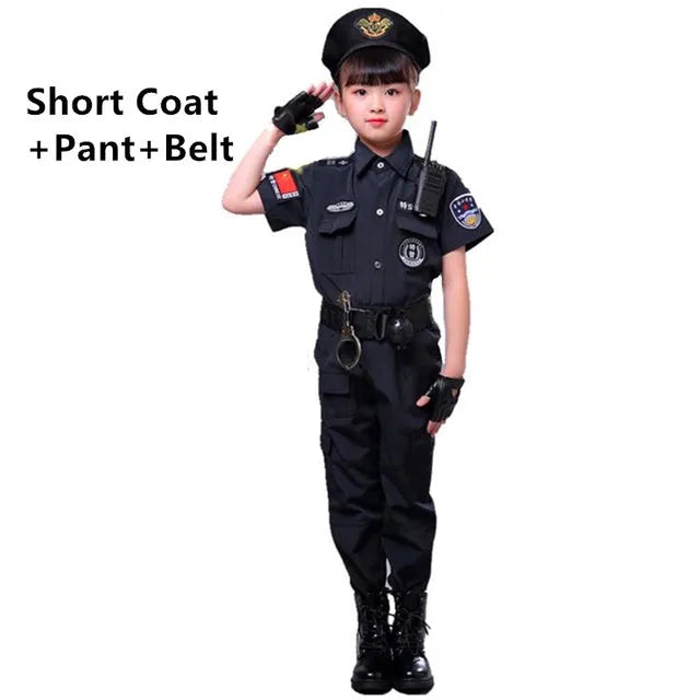 Boys Police Costume Children's Cosplay Children Army Police