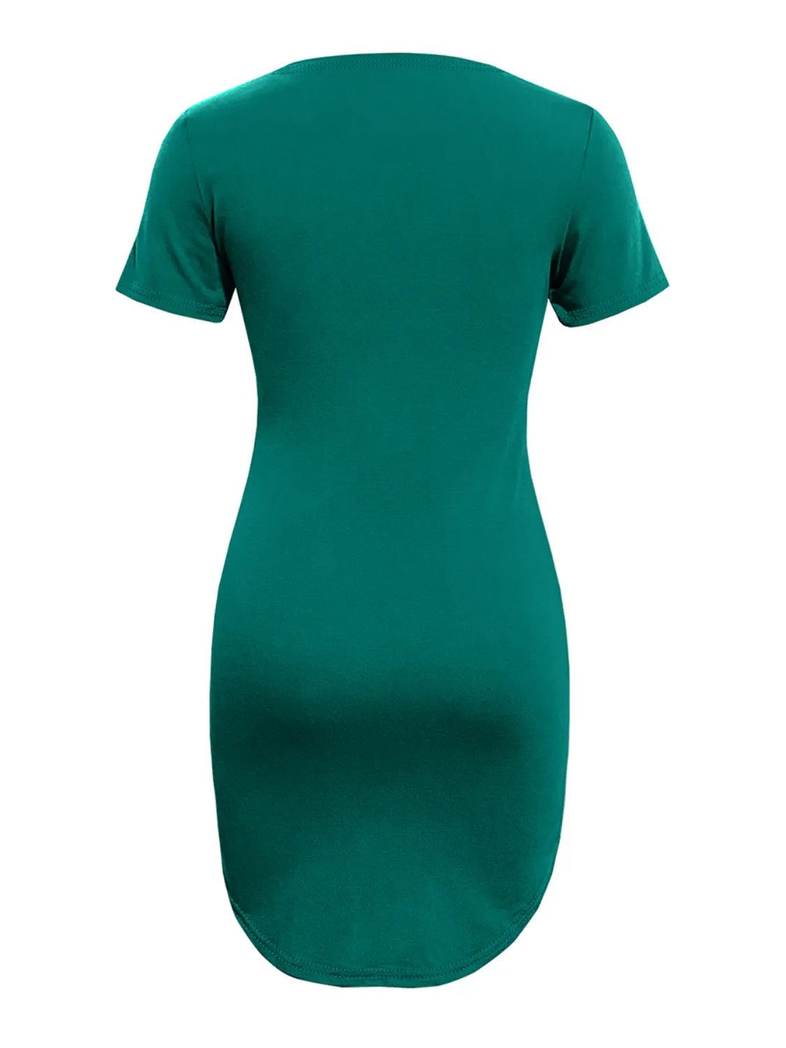 Round Neck Short Sleeve Mini Tee Dress - Enfance-Heureuse