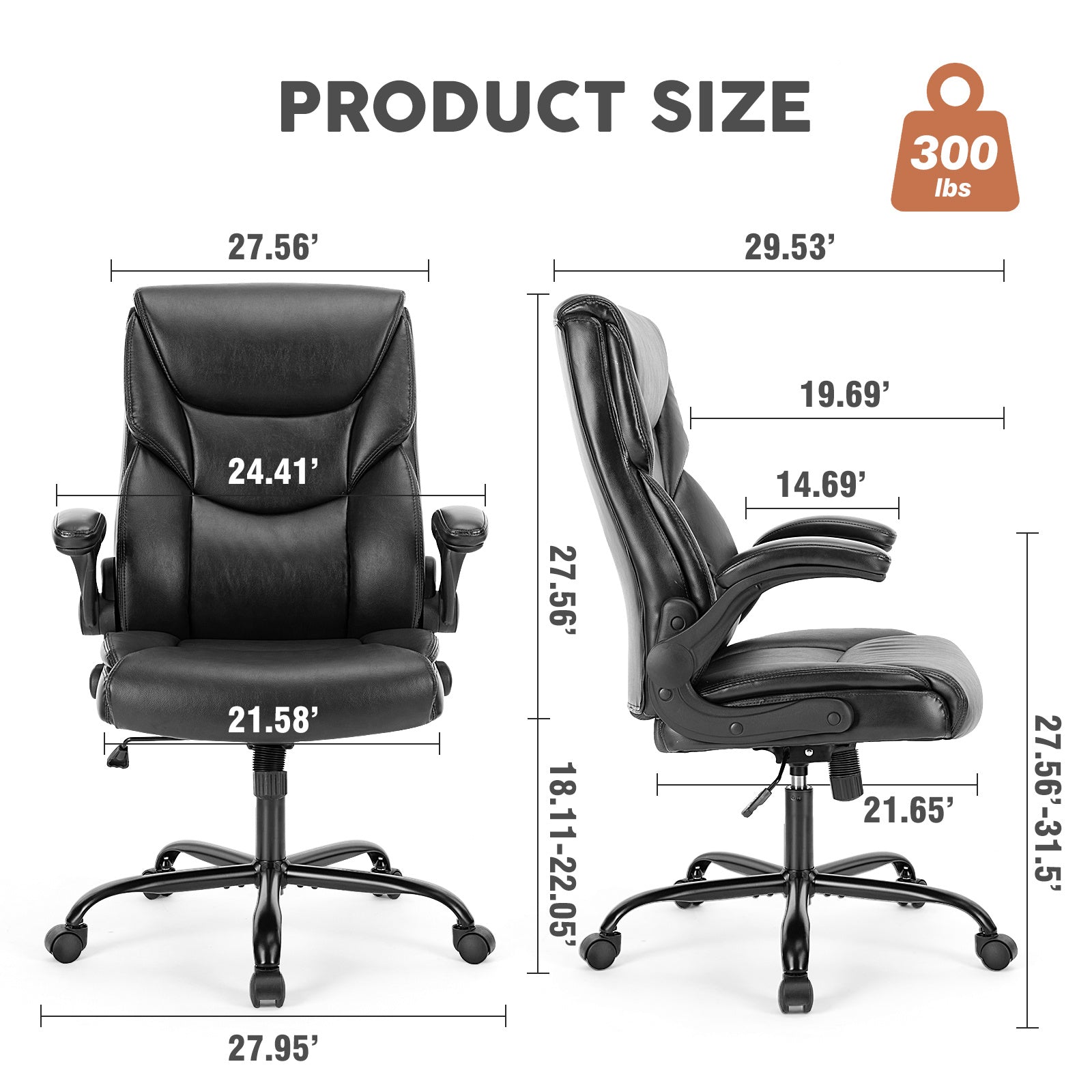 PU Leather Office Chair - Enfance-Heureuse