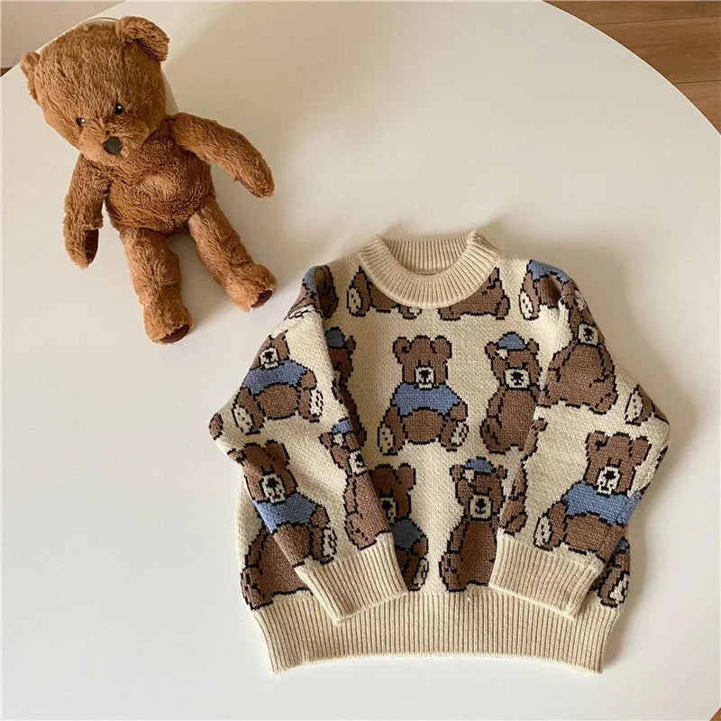 Nouveau Enfants de Vêtements Ours Chandail de Bande Dessinée Unisexe