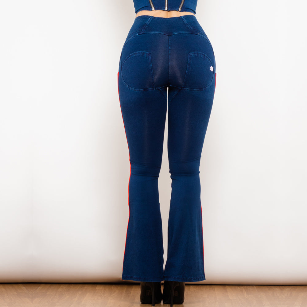 Shascullfites Melody Jeans Push Up Effect Skinny Jeans Sexy Lift Striped Flare Jeans Women's Denim Pants - Enfance-Heureuse