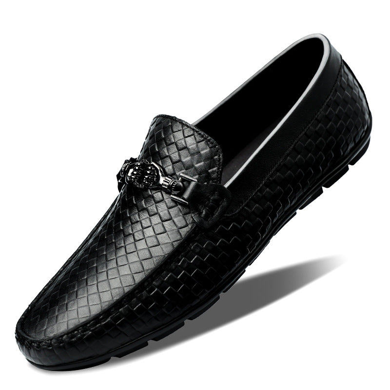 Spring And Summer White Lazy Doug Shoes Men's British Casual Leather Shoes - Enfance-Heureuse