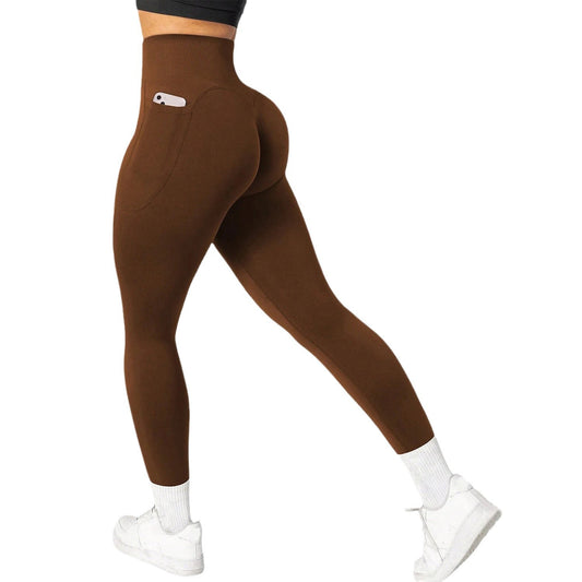 Solid Color Yoga Pants Nude Feel Hip Yoga Trousers - Enfance-Heureuse
