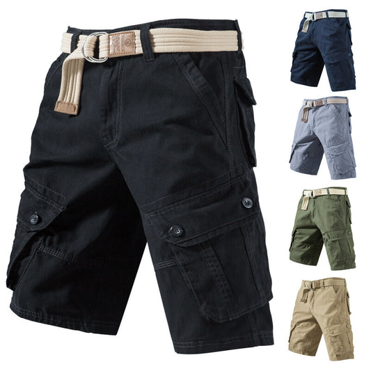 Summer Cargo Shorts With Pockets Fashion Solid Short Pants - Enfance-Heureuse