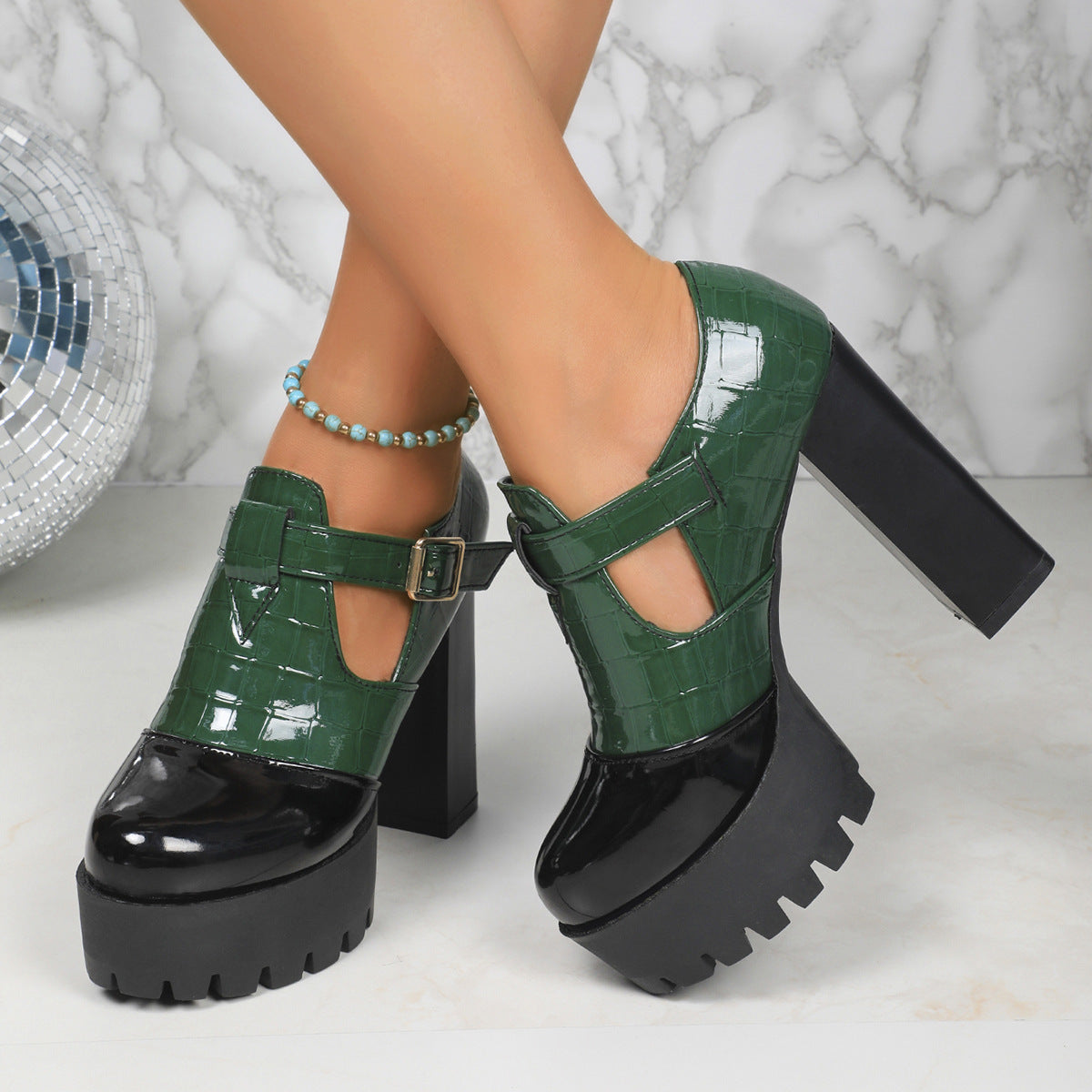 Female Plus Size Round Toe Leather Shoes - Enfance-Heureuse