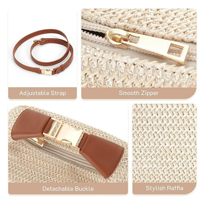 Simple Casual All-match Straw Shoulder Bag Crossbody Women's Bag - Enfance-Heureuse