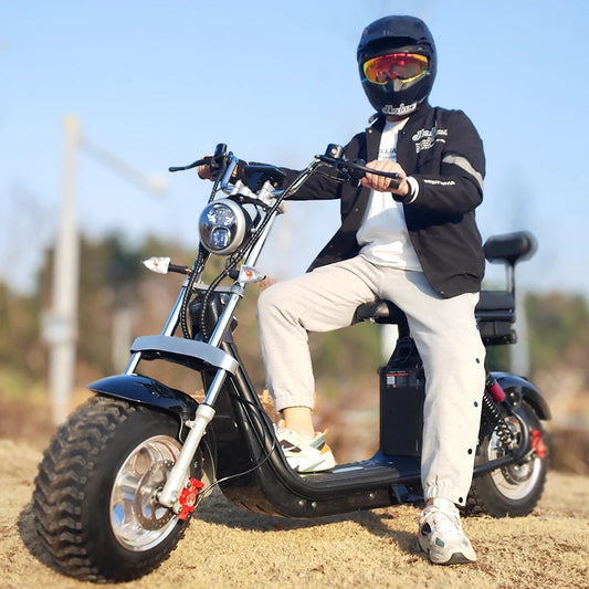For Adults Citycoco 18 Inch Off-road Fat Tire Max Speed 60-70KM/H 4000 Powerful Motor 2 2heel Detachable Eectric Scooter - Enfance-Heureuse