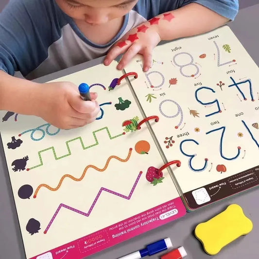 Magical Tracing Workbook Control Training Book Reusable Magic Practice Copybook Children Montessori Drawing Education Stationery - Enfance-Heureuse