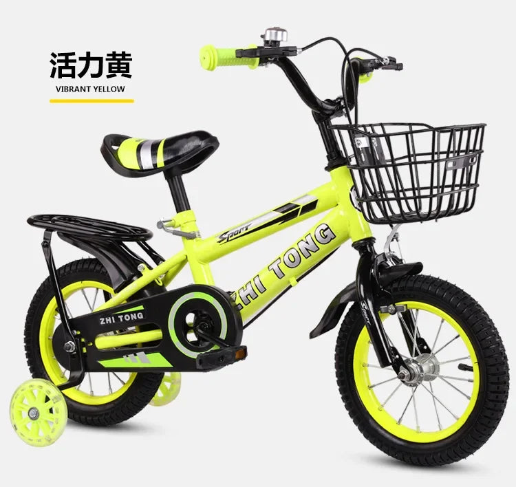 Vélo de ville avec siège arrière pour enfants, vélo bébé avec bouteille d'eau, vélo enfant, 2-6 ans, 12-18 po