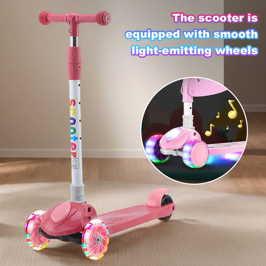 Scooter para niños Rosa Azul 3 en 1 Scooter para bebés Scooter plegable para niños de 3 a 10 años