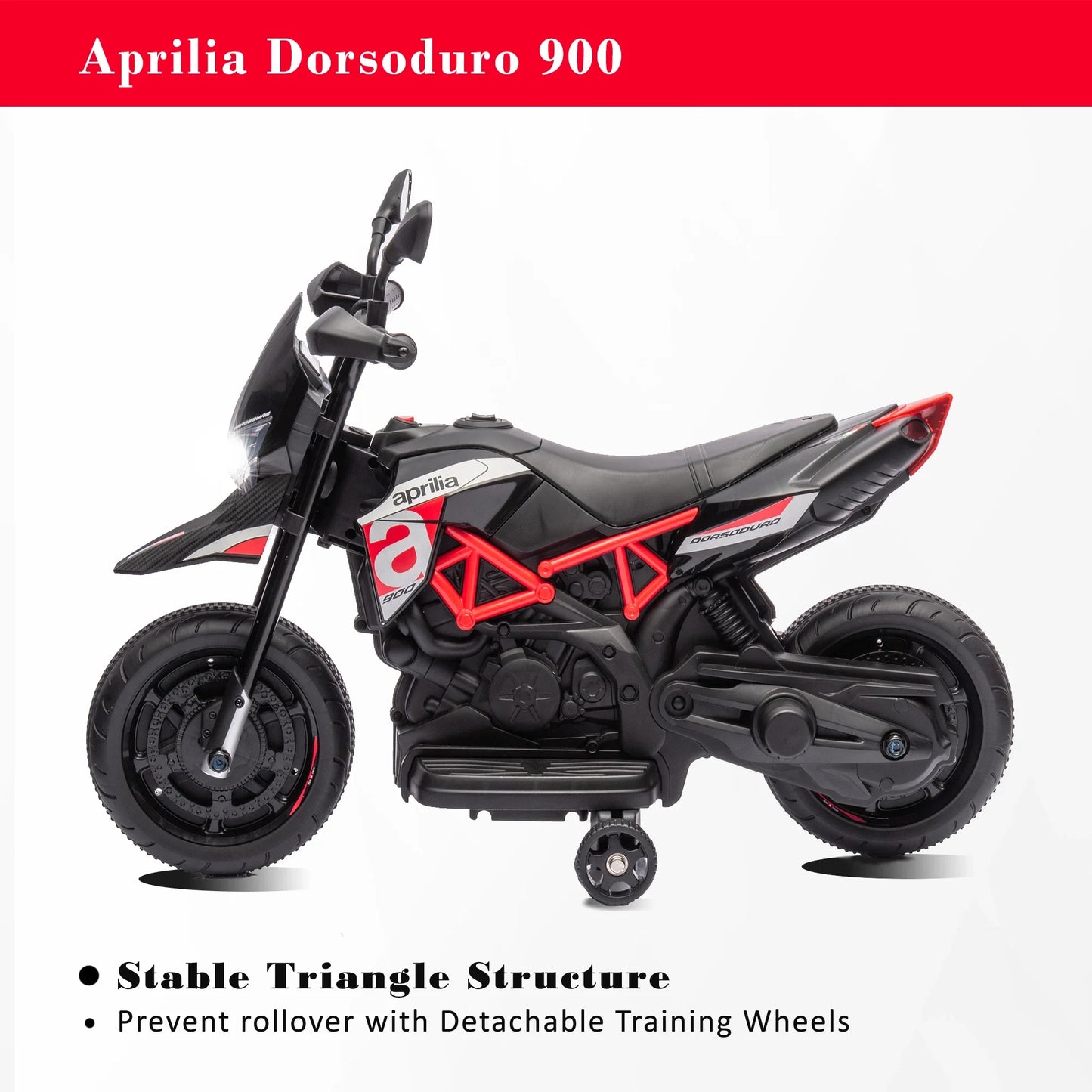 Aprilia 6V Electric Motorcycle for Kids, Red, Training Toy