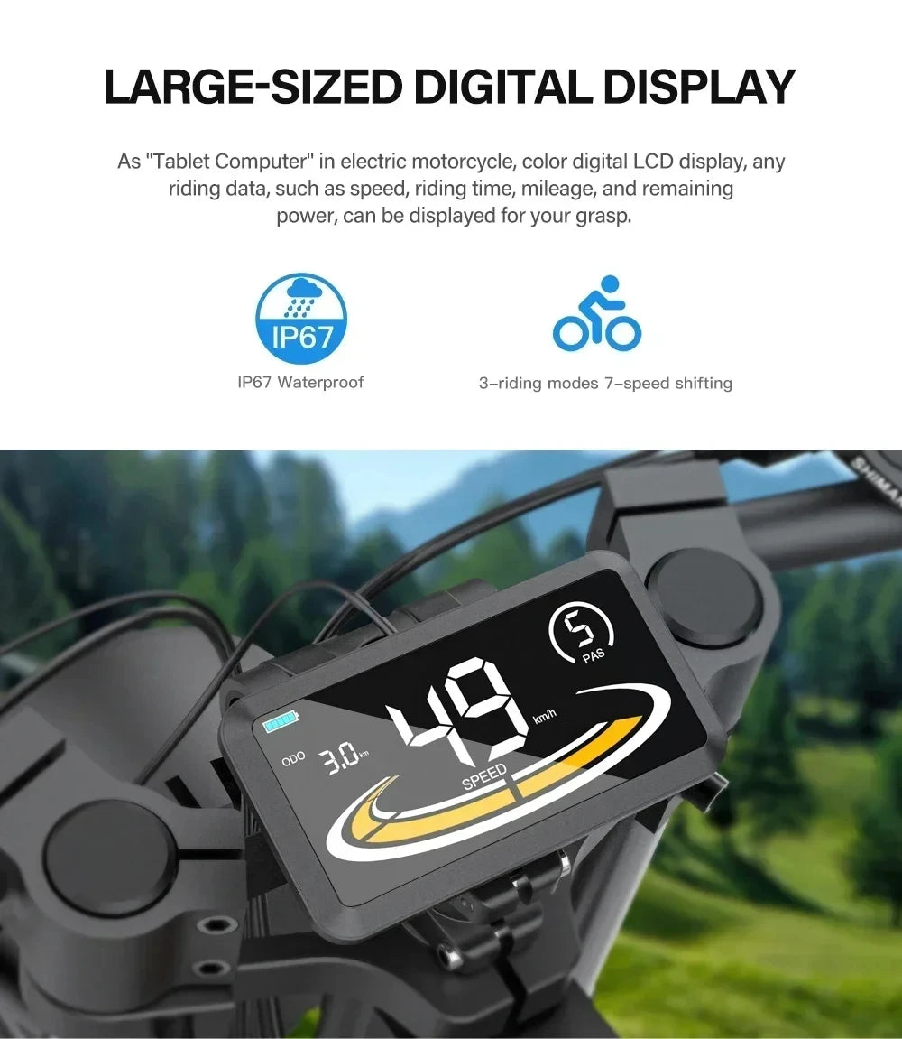 Coswheel Electric bike 3000W GT20 PRO Off Road Electric Motorcycle 48V 40AH Dual Motor Dual Battery Mountain bike Fat Tire Ebike - Enfance-Heureuse