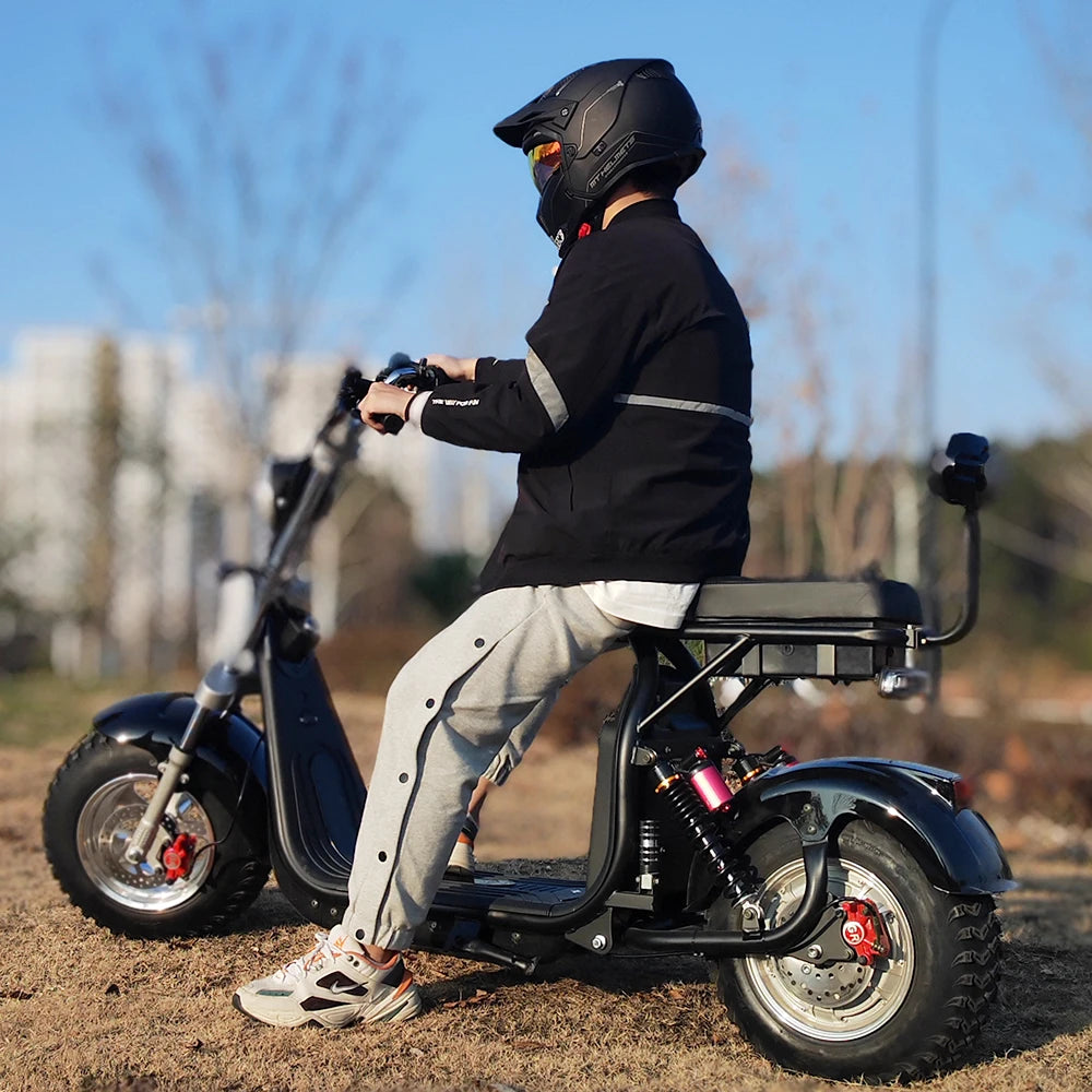 For Adults Citycoco 18 Inch Off-road Fat Tire Max Speed 60-70KM/H 4000 Powerful Motor 2 2heel Detachable Eectric Scooter - Enfance-Heureuse