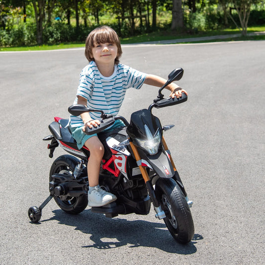 Moto eléctrica Aprilia con licencia, juguete para niños.