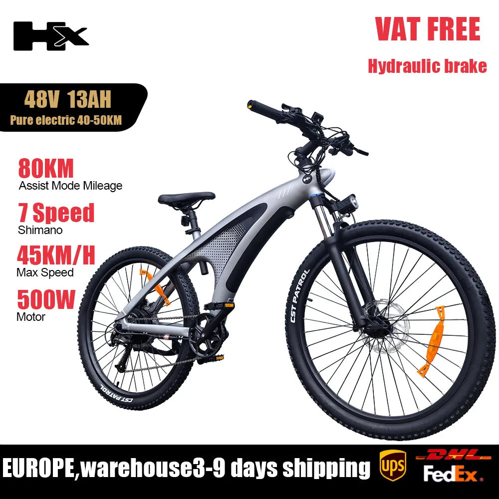 HX Q5 2000W Ebike Adult Electric Mountain Bicycle 27.5 inch Electric Bike 57km/h Removable battery Moped E Bikes Road Bike - Enfance-Heureuse