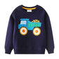 Jumping Meters 2-7T New Arrival Cartoon Cars Embroidery Autumn Boys Sweatshirts Long Sleeve Baby Clothes Hot Selling Kids Shirts - Enfance-Heureuse