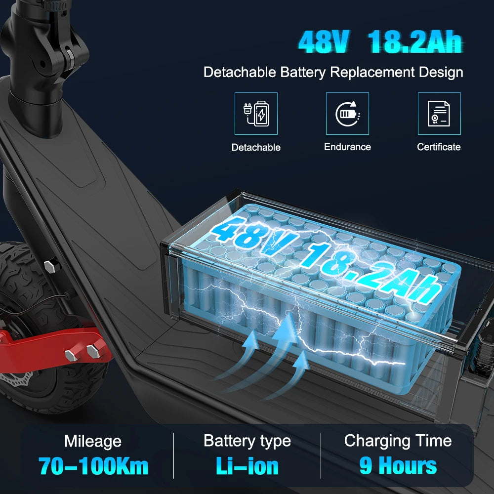 HX X10 18.2AH Electric Scooter 2000W 50KM/H Foldable Electric Kick E Scooter Dual Motors 11 Inch Escooter for Adults - Enfance-Heureuse