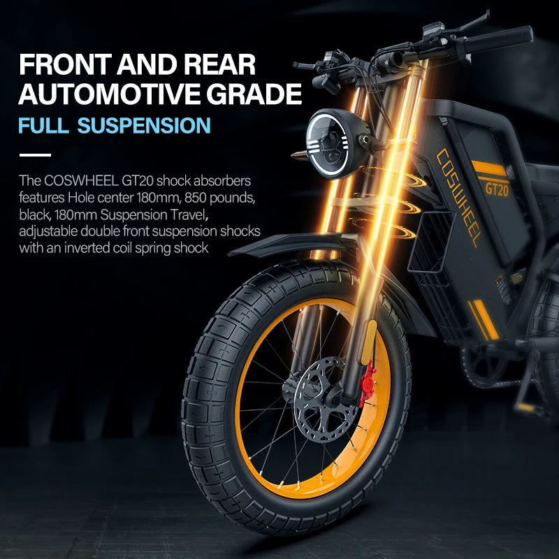 Coswheel Ebike GT20 Adult Electric Motorcycle Mountain Bikes 20Inch 48V Electric bike Fatbike Adult Motorcycles Drit bike - Enfance-Heureuse