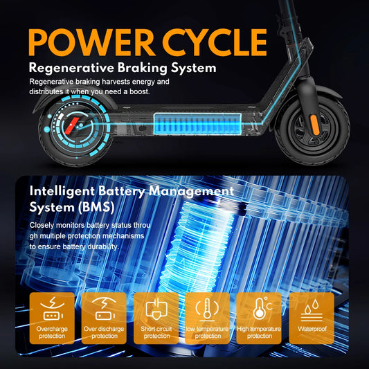 HX X9 Adult Electric Scooter 15.6AH 550W 48V 40KM/H Foldable Electric Kick Scooter 10 Inch E Scooter Electric Skateboard - Enfance-Heureuse