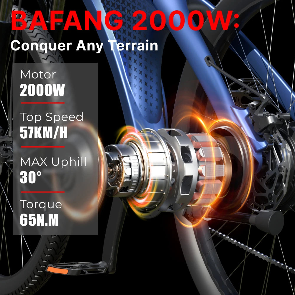HX Q5 Ebikes 2000W Adults Electric Bike 57KM/H Electric Bicycle 27.5 Inch Removable battery Electric E Bikes Mountain Ebike - Enfance-Heureuse