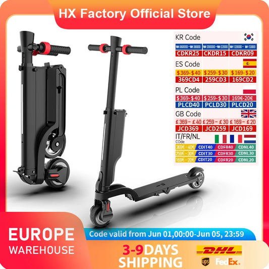 HX X6 electric scooter Foldable 350W 25KM/H Electric scooters 7.5AH 36V E Scooter 5.5 Inch Escooter for Adults - Enfance-Heureuse