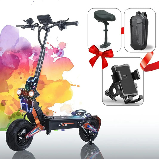 12" Electric Scooter 5000W Dual Drive Motor for Adults, 43.5Mph Top Speed,Max 75 Miles Long Range,Max Climbing Angle 45°