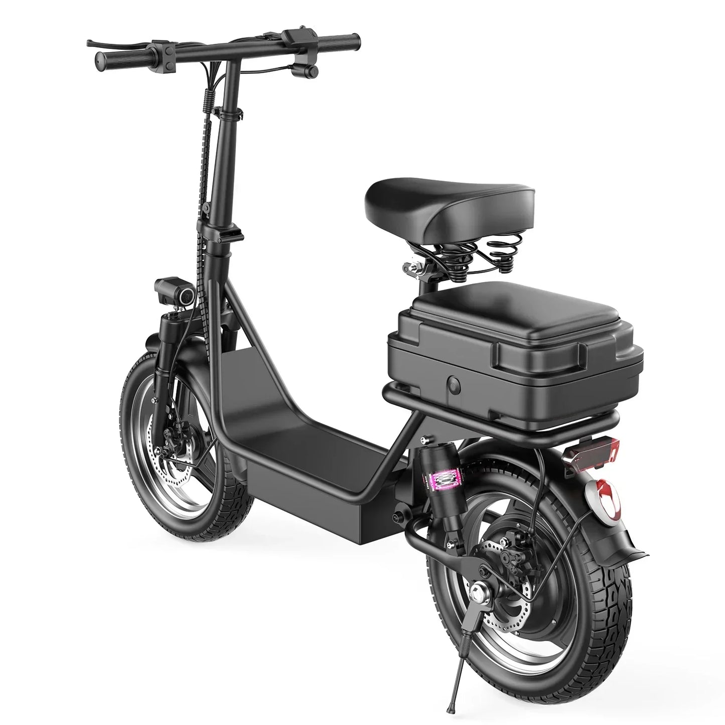 Folding electric scooter with trunk, 500W motor (peak 650W), 48V15AH, 20MPH, 30 mile long range, suitable for commuting travel