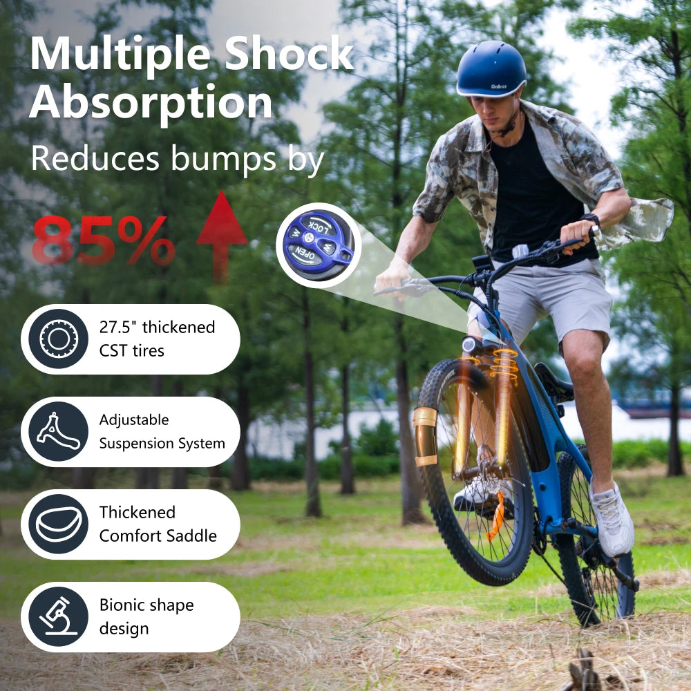 HX Q5 Ebikes 2000W Adults Electric Bike 57KM/H Electric Bicycle 27.5 Inch Removable battery Electric E Bikes Mountain Ebike - Enfance-Heureuse