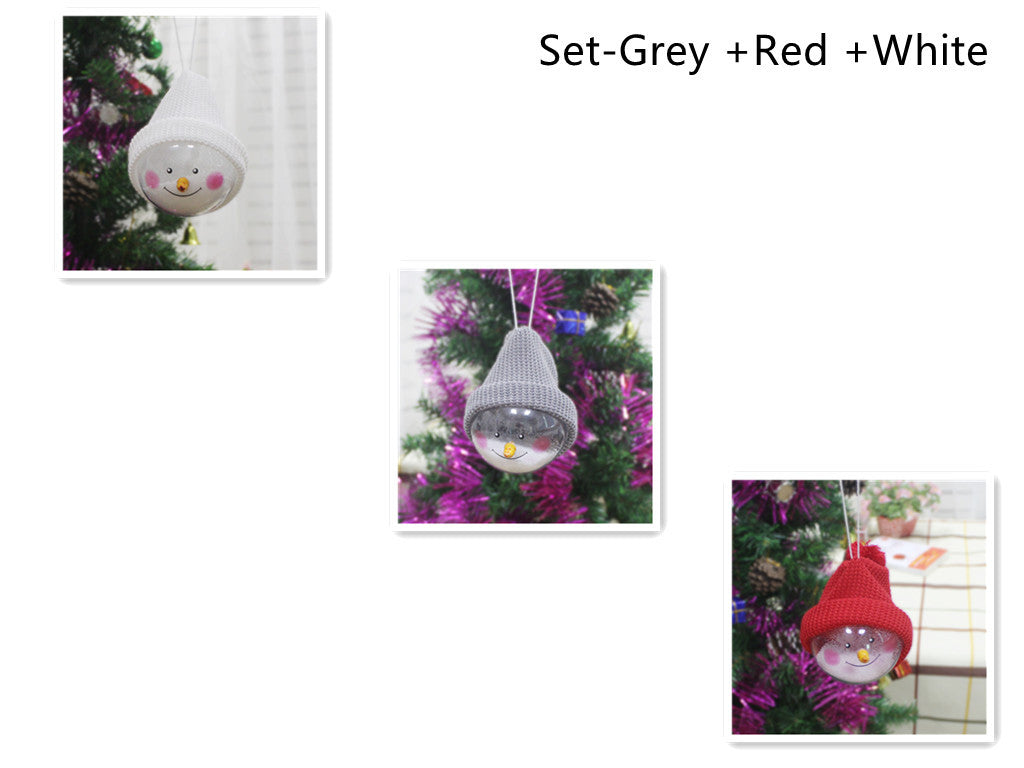 Christmas decorations creative Christmas Snowman children toys plastic Christmas Ball Christmas Pendant - Enfance-Heureuse