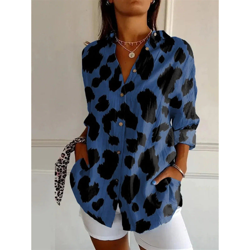 New Women's Long Sleeved Shirt For Summer Fashion, 3D Printed Shirt With Floral Pattern - Enfance-Heureuse