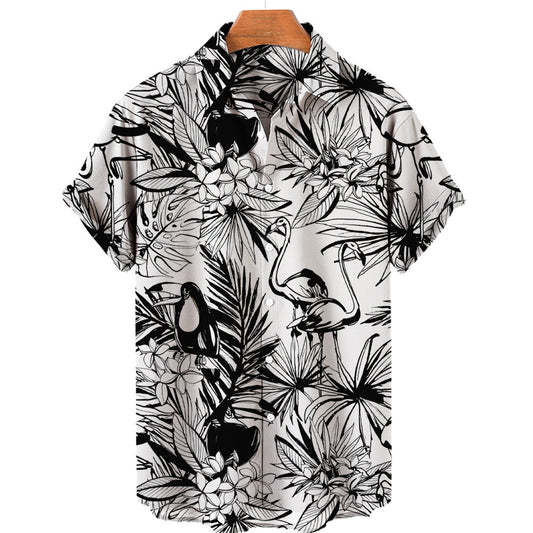 Men's 3D Digital Printing Tropical Forest Animal Hawaiian Shirt