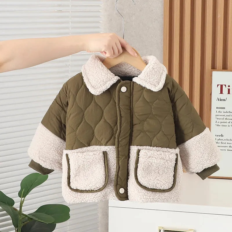 Ropa de invierno Abrigo acolchado de algodón con capucha para niño