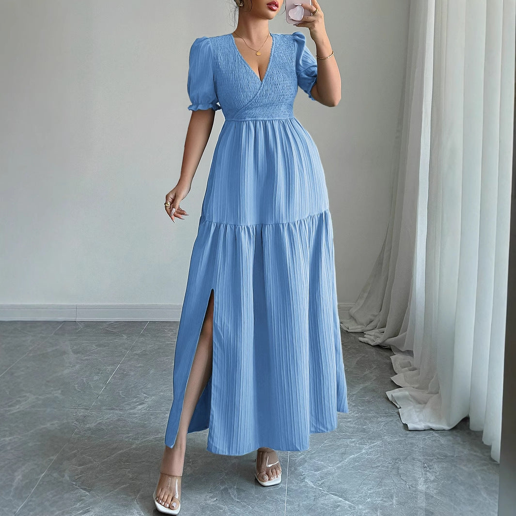 Deep V High Sense Dress Women's Clothing - Enfance-Heureuse