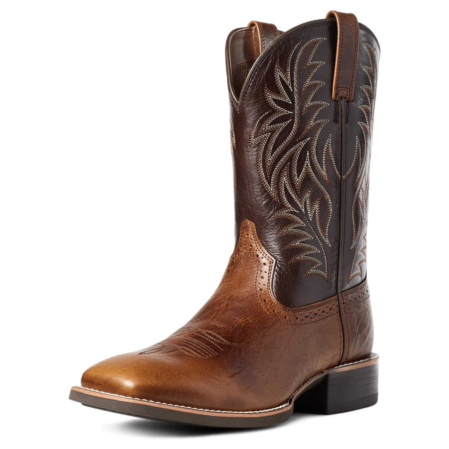 High Embroidery Vintage Engraving Stitching Wide Head Western Cowboy Boot - Enfance-Heureuse