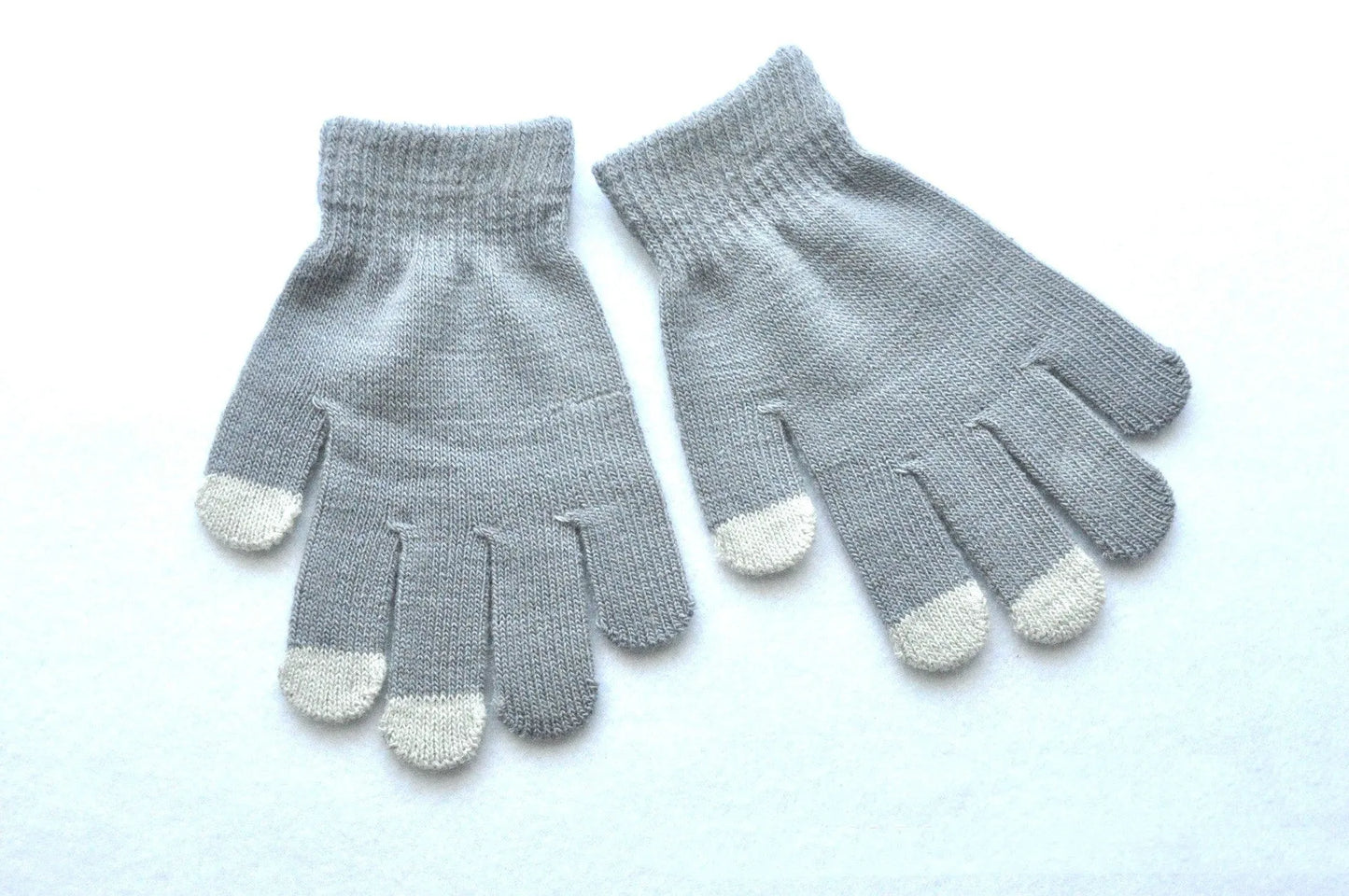 Gants tricotés pour écran tactile pour enfants, chauds et froids