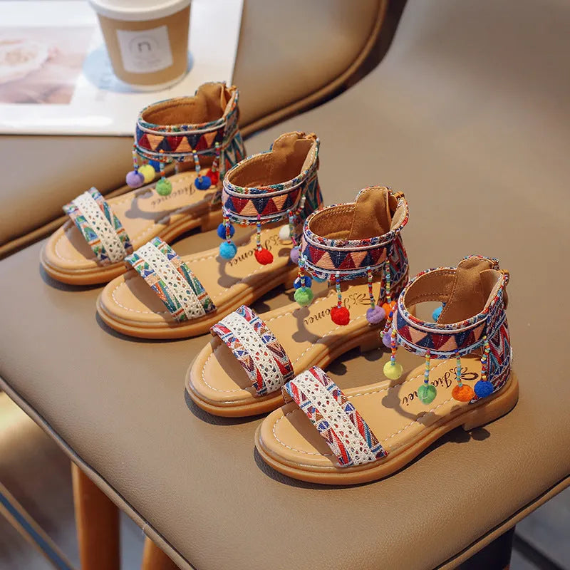 Girls' Ethnic And Foreign Style Vacation Sandals