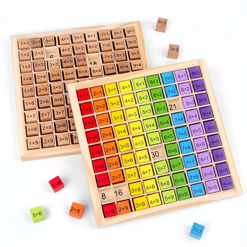 Wooden Ninety-nine Multiplication Table Building Blocks Educational Toys