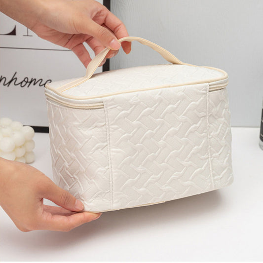 White Large Capacity Portable Travel Makeup Bag - Enfance-Heureuse