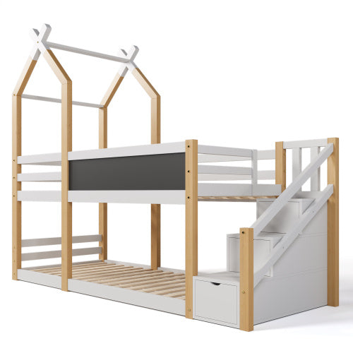Kinderhochbett In Massivholz - Enfance-Heureuse